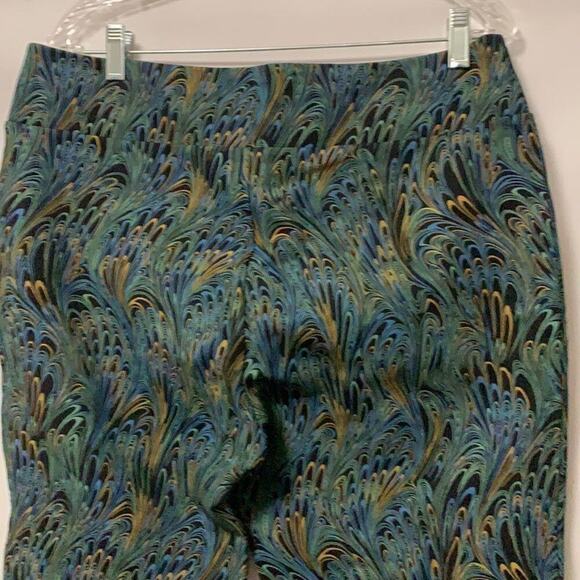 SOFT SURROUNDINGS MARBLED PEACOCK PRINT PANTS SIZE PXL‎ - Picture 4 of 8